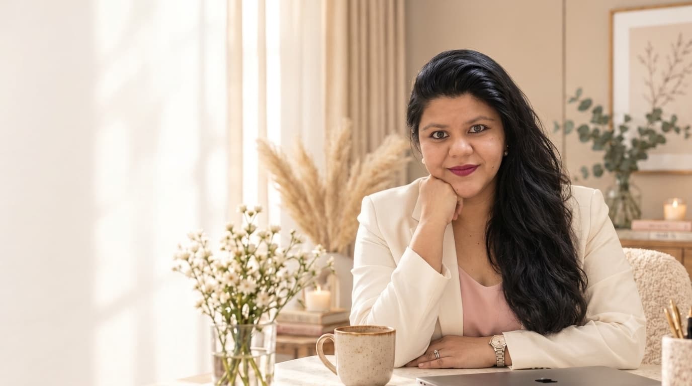 Amrita Ganguly in a calm, restful moment